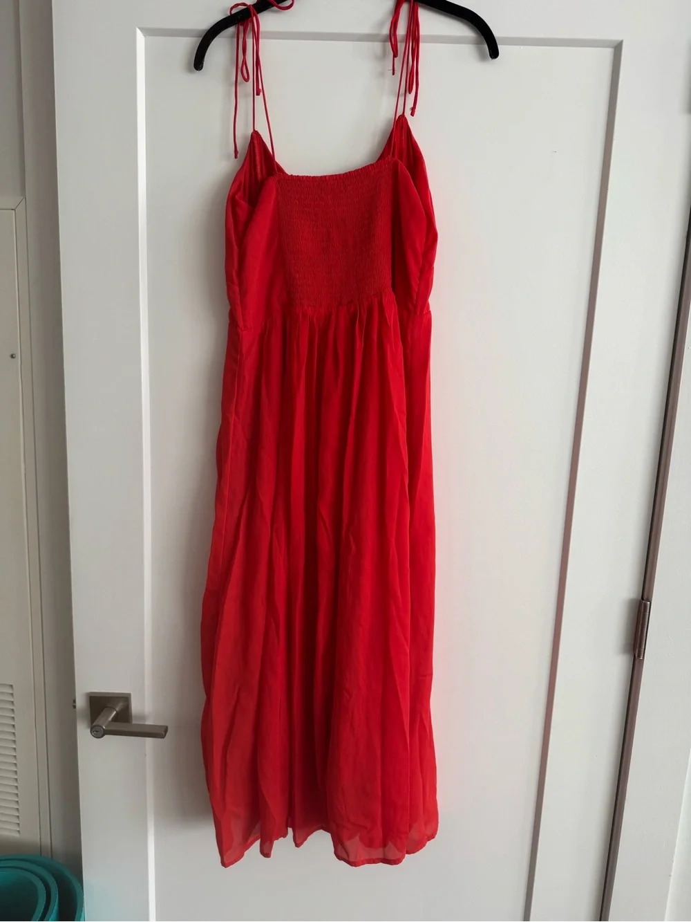 Abercrombie & Fitch Red Maxi Dress with Tie Straps